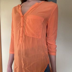 Extra small orange Anthropologie long-sleeve shirt